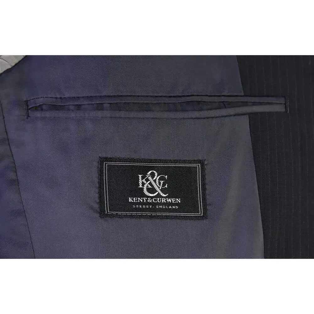 Kent & Curwen Black Tonestripe 3-Btn Wool Suit 38S